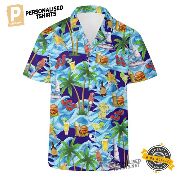Jimmy Buffett Hawaiian Shirt, Tropical Print Shirt 2