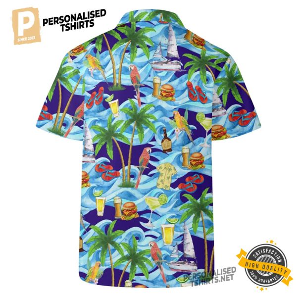 Jimmy Buffett Hawaiian Shirt, Tropical Print Shirt 3