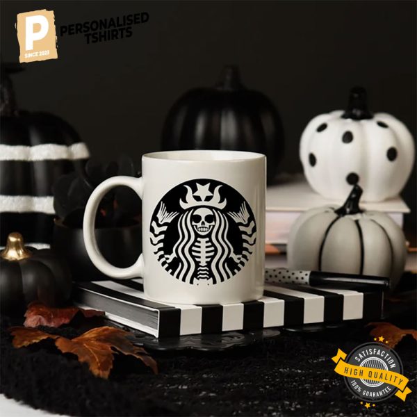 Skeleton Halloween Mug, Gothic Funny Coffee Lover Gift