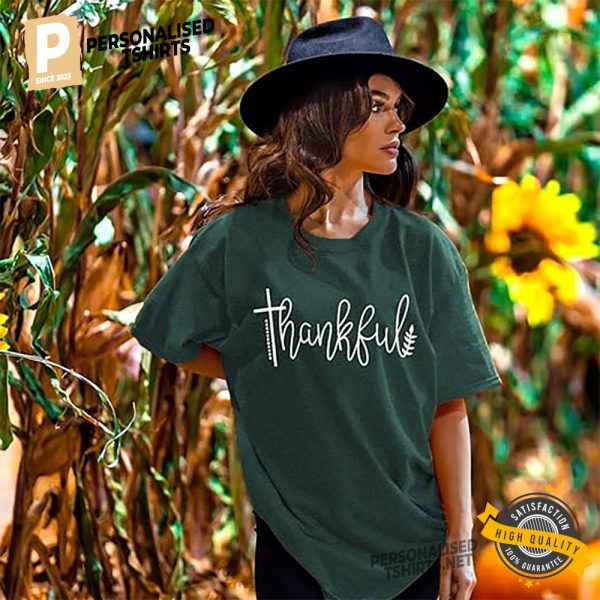 Thankful Graphic Letter thanksgiving day t shirts 3