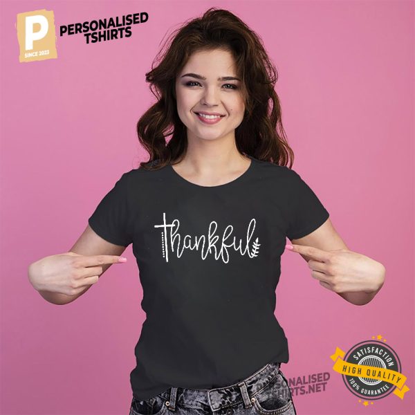 Thankful Graphic Letter thanksgiving day t shirts