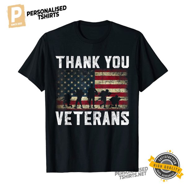 Veterans Day Thank You Veterans Proud American Flag Unisex T Shirt 3