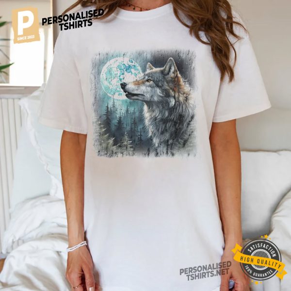Vintage Wolf 90s Graphic Shirt, Wolf Lovers Retro Comfort Colors Tee 2