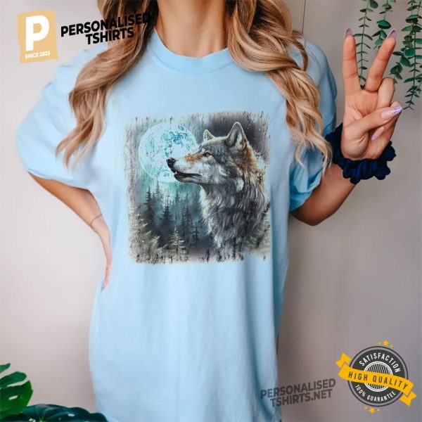 Vintage Wolf 90s Graphic Shirt, Wolf Lovers Retro Comfort Colors Tee