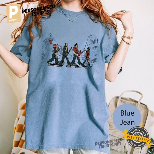 Horror Movie Characters Walking Abbey Road beatles walking across street Inspired Comfort Colors Shirt~3