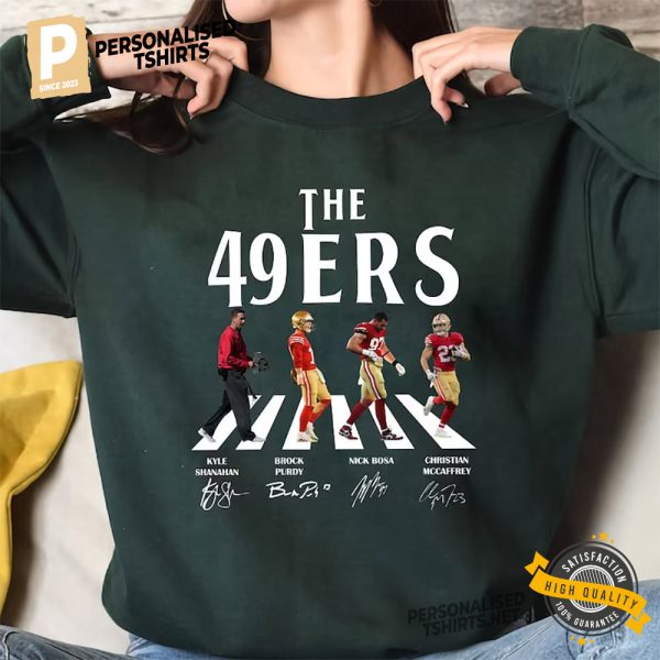 Vintage nfl san francisco The 49ers Walking Abbey Road Shirt 3