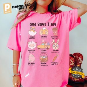 God Says I Am Easter Person Comfort Colors T Shirt, easter sunday Gift 4