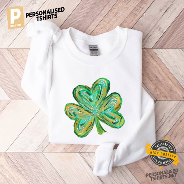 Lucky Clover Leaf Watercolor Paint st patrick's day shirt, Great Gift For Patrick's Day 2