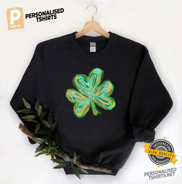 Lucky Clover Leaf Watercolor Paint st patrick's day shirt, Great Gift For Patrick's Day 3