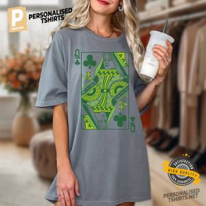 Queen Of Clubs Patrick's Day Lucky Queen Comfort Colors Shirt 1