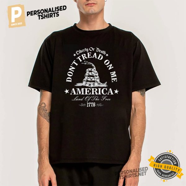 Don't Tread On Me America Vintage Liberty Or Death Shirt 3