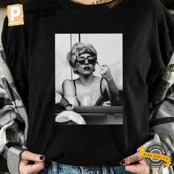 Lady Gaga Mid Finger Photo Funny Vintage Shirt 1