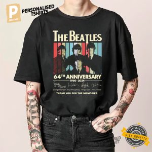 The Beatles 64th Years Anniversary Signatures Memorial Shirt 1
