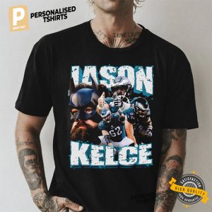 Vintage Jason Kelce fat batman eagles T shirt 2